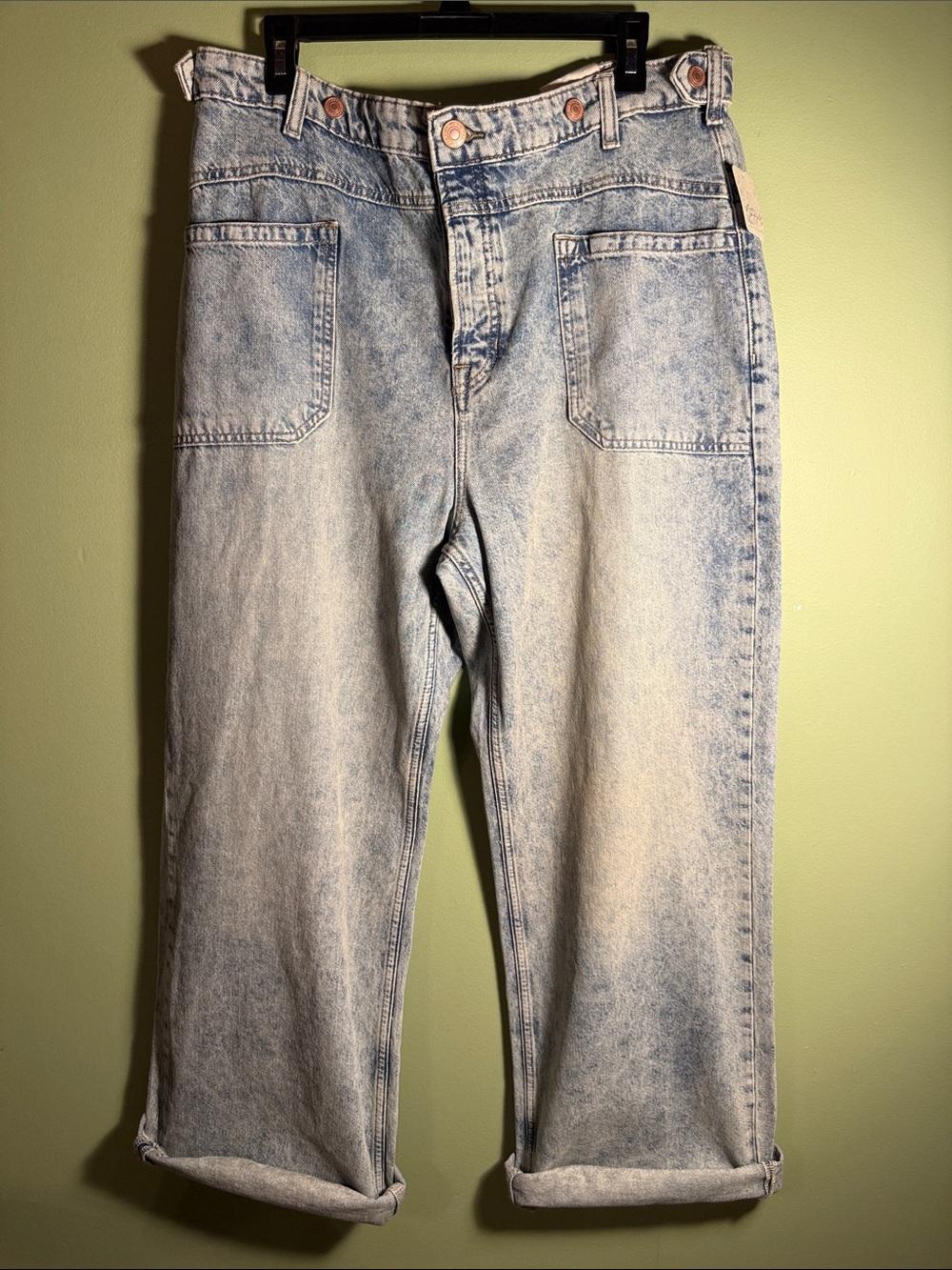 Free People We The Free Palmer Cuffed Jeans LalaLand 32 - Picture 6 of 15